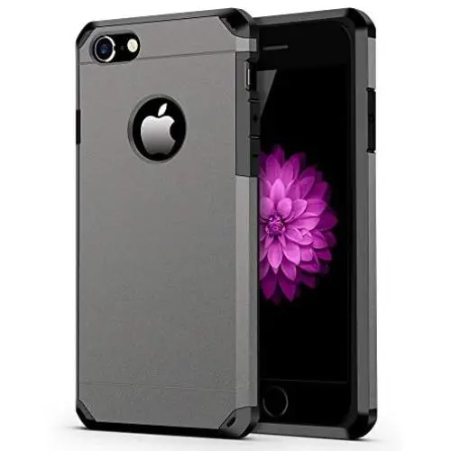 iPhone 7/8 Case, ImpactStrong Heavy Duty Dual Layer Protection Cover Heavy Duty Case for Apple iPhone 7/8 (Gun Metal)
