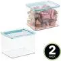 mDesign Airtight Stackable Plastic Kitchen Cabinet Pet Food Storage Container - Attached Lid - Compact Bin for Pantry, Refrigerator, Freezer - BPA Free, Food Safe - Holds 2 Quarts, 2 Pack - Clear mDesign Airtight Stackable Plastic Kitchen Cabinet Pet Food Storage Container - Attached Lid - Compact Bin for Pantry, Refrigerator, Freezer - BPA Free, Food Safe - Holds 2 Quarts, 2 Pack - Clear