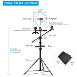 10" LED Ring Light with Tripod Stand & Cell Phone Holder for Video Live Stream/Photography, Live Stream Kits Ring Fill Light for YouTube TikTok Video Live Stream/Selfie/Makeup (10 inches)