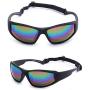 Peicees 2 Pack UV400 Sunglasses Cycling Motorcross Motorcycle Scooter Helmet Ski Goggles with Adjustable Elastic Strap, Sports Outdoor Running Golf Bicycle Mountain Bike Skiing