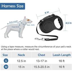 SCENEREAL Dog Harness with Retractable Leash Set - Soft Mesh Puppy Harness and Leash, No Pull Padded Vest with 16.4 FT Leash for Small Medium Breeds Dogs & Cats, Black