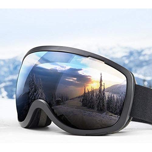 Avoalre Snow Ski Goggles for Men Women Youth, Anti Fog UV400 Snowboard Goggles with Dual Layers Lens, Helmet Compatible Goggles for Winter Outdoor Sport Snowboarding Skating Jet Skiing Snowmobling