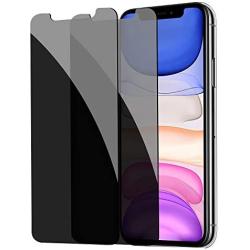 [2 Pack] Privacy Screen Protector for iPhone 11/XR, YMHML Tempered Glass Anti-Spy Bubble Free Case Friendly Easy Installation Film for iPhone 11/XR 6.1 Inch