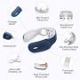 Pulse Neck Massager Cordless, Portable Electric Smart Electronic Neck Relax Massage Equipment with Heat, 3 Modes, 15 Speeds for Home Travel Airplane Office, Gifts for Men Women Dad Mom Friend, Blue