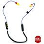 Plugfones FreeReign VL Wireless Bluetooth in-Ear Earplug Earbuds- Noise Reduction Headphones with Noise Isolating Mic and Controls, Blue & Yellow