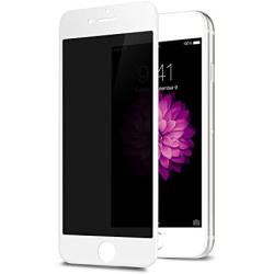 TECHO Privacy Screen Protector for iPhone 8 7 6s 6, Anti Spy 9H Tempered Glass, Edge to Edge Full Cover Screen Protector [Anti-Fingerprint] [Bubble Free] [Full Coverage] (White)