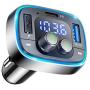 LIHAN Bluetooth FM Transmitter for Car,7 Color LED Backlit Car Adapter, QC3.0 & USB-PD Ports Charger, Wireless Radio Transmitter, Handsfree Calling & Music Receiver, Compatible for Most Smartphones