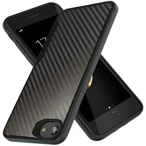 iPhone 7 Case | 10ft. Drop Tested | Carbon Case | Ultra Slim | Lightweight | Scratch Resistant | Wireless Charging | Compatible with Apple iPhone 7 - Black iPhone 7 Case | 10ft. Drop Tested | Carbon Case | Ultra Slim | Lightweight | Scratch Resistant | Wireless Charging | Compatible with Apple iPhone 7 - Black