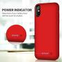 Feob Battery Case for iPhone XS/X/10, Rechargeable 6500mAh Portable Charging Case Extended Battery Pack Cover Power Bank Charger Case for iPhone Xs/X[5.8 inch]-Red