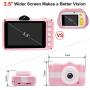 Joytrip Kids Digital Camera 3.5 Inch Screen Mini Rechargeable Toy Camera Gifts for Kid Boys & Girls Ages 4-12 Child Selfie Camera Camcorder(Pink) …