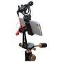 Phone Tripod Mount Adapter with Cold Shoe, Riqiorod Smartphone Tripod Holder Clip, Metal 360 degree Rotation Vertical Cell Phone Bracket Compatible with iPhone, Samsung Galaxy, Huawei, LG Google (C10)