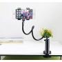Universal Cell Phone Holder, ZTON Universal Mobile Phone Stand, Lazy Bracket, Flexible Long Arms Clip Mount for iPhone, LG, etc.in Office Bedroom Desktop.(Black)