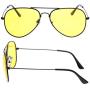 Runspeed Night Driving Glasses Anti Glare Polarized Aviator Sunglasses for Men Women Rainy Safe HD Night View Vision Goggles with Yellow UV400 TAC Lenses for Sports Outdoor Activities