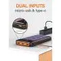 Solar Power Bank 25000mAh Portable Charger Battery High Capacity with Digital Display LCD Screen, 3 USB Output & 2 Input, Compatible Smartphone, Tablet and More