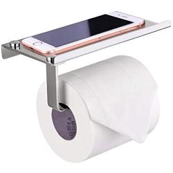 Toilet Paper Holder,Bathroom Tissue Holder with Mobile Phone Storage Shelf