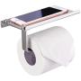 Toilet Paper Holder,Bathroom Tissue Holder with Mobile Phone Storage Shelf