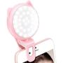 Selfie Light Rechargeable for iPhone, Ring Light with 9-Level Adjustable Brightness for Laptop, Clip on Mini Cell Phone LED Light, Portable Battery Operated Light, USB Powered Photo Light for Video