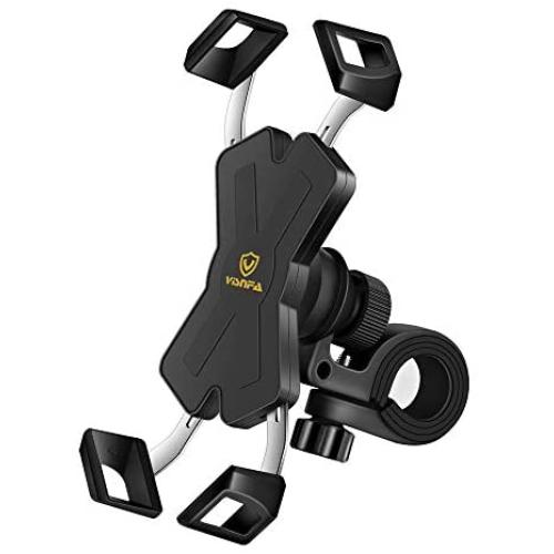 visnfa New Bike Phone Mount with Stainless Steel Clamp Arms Anti Shake and Stable 360° Rotation Bike Accessories/Bike Phone Holder for Any Smartphones GPS Other Devices Between 4 and 7 inches
