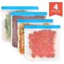 4 Pack - Reusable Storage Bags for Food - Durable and Leakproof For Home, Work and Travel - EXTRA THICK Gallon Size Reusable Baggies 4 Pack - Reusable Storage Bags for Food - Durable and Leakproof For Home, Work and Travel - EXTRA THICK Gallon Size Reusable Baggies