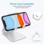 Cell Phone Stand Adjustable, OMOTON Aluminum Desktop Phone Holder Cradle Dock Compatible with All Smartphone iPhone 11 Pro Max Xs Xr X 8 7 6 6s Plus 5 5s 5c, Silver