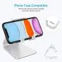 Cell Phone Stand Adjustable, OMOTON Aluminum Desktop Phone Holder Cradle Dock Compatible with All Smartphone iPhone 11 Pro Max Xs Xr X 8 7 6 6s Plus 5 5s 5c, Silver