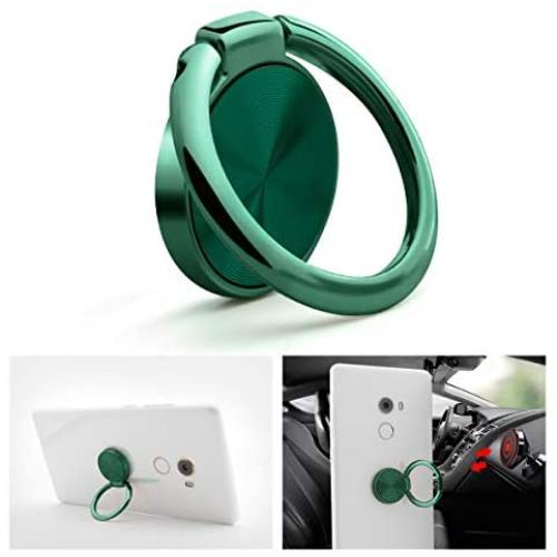 Phone Ring Holder Finger Kickstand - LANETNCY 360° Rotation Metal Ring Grip Stand for Strongly Magnetic Car Mount Compatible with All Smartphone(Green)