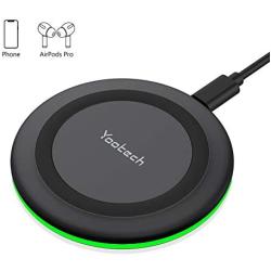 Yootech Wireless Charger,Qi-Certified 10W Max Fast Wireless Charging Pad Compatible with iPhone SE 2020/11/11 Pro/11 Pro Max/XR/XS/X/8,Samsung Galaxy S20/Note 10/S10/S9,AirPods Pro(No AC Adapter)