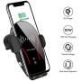 Wireless Car Charger, VIKASI 10W Qi Fast Charging Car Phone Holder, Air Vent Automatic Clamping Car Charger Mount Compatible with Samsung Galaxy Note 9/8/ S9/ S8,iPhone Xs Max/XR/X 8/8 Plus(Black-Red)