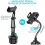 Car Cup Holder Phone Mount, SAWAKE Universal Adjustable Cell Phone Cup Holder Cradle Car Mount for iPhone Xs Max/XR/X/11/8/7 Plus/6S, Samsung Galaxy S20/S10/S9/S8/S7 Edge Note 9/8, Google Pixel, GPS