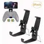Foldable Mobile Phone Holder Clip for Xbox One Controller, Cellphone Clamp Mount Compatible with Xbox One S, Xbox One X, Steelseries Nimbus, iPhone/Samsung/Sony/LG/Huawei (Black 2-Pack)