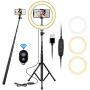 10 Ring Light with Stand, OPPSK 10 Selfie Ring Light for iPhone Android, Phone Tripod Stand for Tiktok/YouTube/Makeup/Photography/Live Steaming, 3 Light Modes & 13 Brightness Level