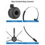 Bluetooth Headset, Newest V5.0 Sanfant Trucker Bluetooth Headset with Mic Noise Canceling & Flexible, 18-hrs Talk Time Office Wireless Headset, On-Ear Car Headset for Cell Phone/PC/Office/Car(Black)
