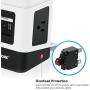 SAFEMORE USB Surge Protector Power Strip with 2 USB Charging Station,3 Power Outlet and 6.5Ft Extension Cord Power Tower for Nightstand Accessories,Tabletop, Game,Smartphone, White & Black