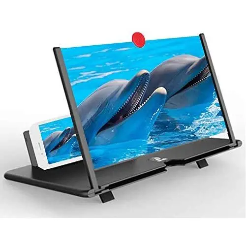 Screen Magnifier Amplifier, 3D HD New Phone Holder Screen Amplifier, Movie Video Phone Amplifier Screen Phone Projector for All Smartphones (Black) Screen Magnifier Amplifier, 3D HD New Phone Holder Screen Amplifier, Movie Video Phone Amplifier Screen Phone Projector for All Smartphones (Black)