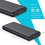 Portable Charger 26800mAh【2020 Upgrade High Capacity】Power Bank Ultra Compact External Battery Pack Backup with 4 LED Lights,Dual USB Ports High-Speed Charging for Cell Phones, Tablet and More (Black)