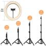 10-inch Ring Light with Tripod Stand Adjustable [15-47 inches],Dimmable Camera Lights with Cell Phone Holder for YouTube Makeup Video,3 Color Setting 3000K-6000K