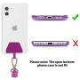 SS Crossbody Phone Lanyard,Adjustable Detachable Neck Cord Cell Phone Lanyard Strap and Phone Safety Tether for All Phones and Case Combinations-Purple