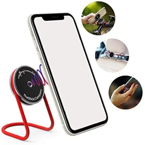 IMStick Multipurpose Magnetic Phone Mount - Revolutionary Phone Holder for Car, Bike and Home - Stable Magic Mount Phone Stand for Desk - Phone Grip with Wires - Stylish Design Bike Phone Mount