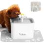 Veken Pet Fountain, 84oz/2.5L Automatic Cat Water Fountain Dog Water Dispenser with 3 Replacement Filters & 1 Silicone Mat for Cats, Dogs, Multiple Pets