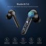 Wireless Earbuds Bluetooth 5.0 with Charging Case, Wireless Earphones with Mic Enhanced Bass, Long Playtime, IPX7 Waterproof, Smart Touch Control, HD Stereo Sport Headset for Work/Running/Travel Black
