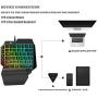 Ergonomic Mobile Phone LED Backlight One-Handed Wired Mouse Gaming Keyboard Set