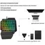 Ergonomic Mobile Phone LED Backlight One-Handed Wired Mouse Gaming Keyboard Set