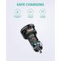 Car Charger Adapter, AUKEY iPhone Charger, Dual Ports for Both (Type C/USB-C) PD and (USB A) QC3.0, 18W Each 36W Altogether, Compatible with All iPhone/Samsung/Android