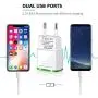 European Plug Adapter 2-Pack Europe Travel Power Adapter 2.1A/5V Dual USB Wall Charger Compatible with Phone Xs Max XR X 8 7 6 6S Plus, Pad, Samsung, LG, Moto, HTC, More Cell Phone