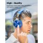 COWIN E7 PRO [Upgraded] Active Noise Cancelling Headphones Bluetooth Headphones with Microphone/Deep Bass Wireless Headphones Over Ear, 30 Hours Playtime for Travel/Work, Blue