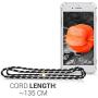 kwmobile Crossbody Case Compatible with Apple iPhone 7 Plus / 8 Plus - Clear Transparent TPU Cell Phone Cover with Neck Cord Lanyard Strap - Transparent/Black/White