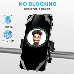 Bike Phone Mount - Universal Adjustable Cell Phone Holder for Bicycle Motorcycle Compatible with Phone Max Xr Xs X Pro 11 8 7 Plus Samsung 360°Rotation Silicone Bicycle Phone Holder