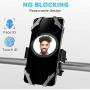 Bike Phone Mount - Universal Adjustable Cell Phone Holder for Bicycle Motorcycle Compatible with Phone Max Xr Xs X Pro 11 8 7 Plus Samsung 360°Rotation Silicone Bicycle Phone Holder