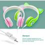 Kids Wireless Headphones, LED Flashing Lights, Music Sharing Function, Long Lasting Battery and Build-in Mic Wireless/Wired- WOICE Children Bluetooth Headphones for Boys Girls (Green)
