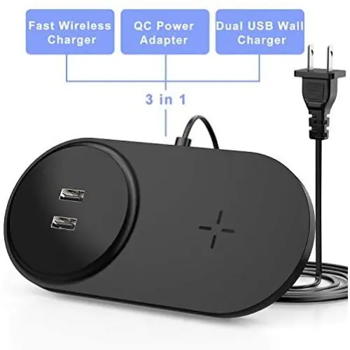 seenda Fast Wireless Charger with Dual USB, 26W Wireless Charging Pad with Built-in Adapter Compatible with iPhone 11/11 Pro/11 Pro Max/XS MAX/XR/XS/8Plus, Galaxy S10/S9/S8, Note 10/9/8-Black seenda Fast Wireless Charger with Dual USB, 26W Wireless Charging Pad with Built-in Adapter Compatible with iPhone 11/11 Pro/11 Pro Max/XS MAX/XR/XS/8Plus, Galaxy S10/S9/S8, Note 10/9/8-Black